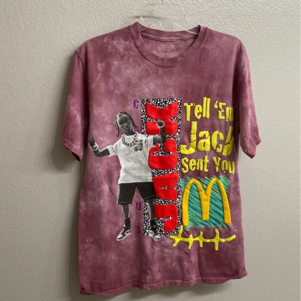 Travis Scott tie dye McDonald’s shirt